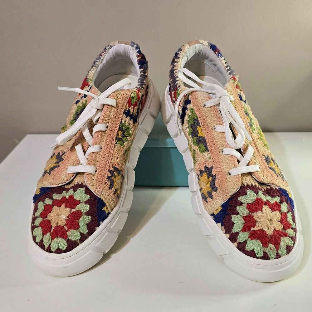 Free People Catch Me if You Can Crocheted Sneaker Size 8.5 39